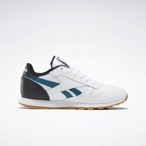 Reebok Classic Leather Turnschuhe Kinder - Weiß/Schwarz/Türkis - DE 617-BQV